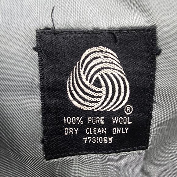 Vintage Roger Stuart Blazer Mens 42L Gray White Pin Stripe Wool Tweed Sport Coat - Picture 6 of 12